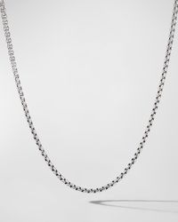 Men's Box Chain Necklace in Silver, 2.7mm, 26"L