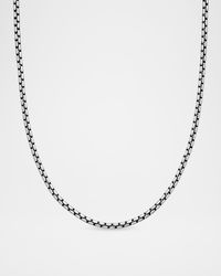 Men's Box Chain Necklace in Silver, 2.7mm, 26"L