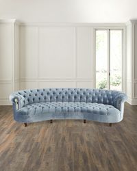 Rebecca Mirrored Tufted Sofa 122"