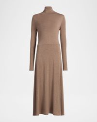 Long-Sleeve Jersey Midi Dress