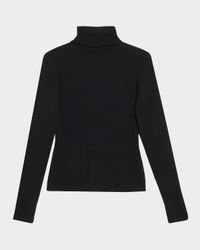 Valeria Rib-Knit Turtleneck Top