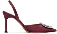 Amina Muaddi Burgundy Camelia Sling 90 Heels