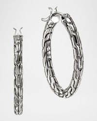 Sterling Silver JH Essential Flex Hoop Earrings, 22mm