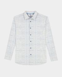 Men's Irving Windowpane Stretch Sport Shirt