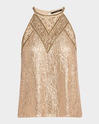 Luna Bead & Sequin Halter Blouse