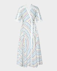 Meadow Circular Striped Cotton Maxi Shirtdress