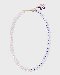 B Multi Beaded Necklace with Rock Crystal