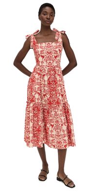 The Lulo Project The Backbone Dress Red Folk Paisly S