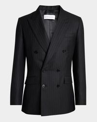 Men's Double-Breasted Pinstripe Sport Coat