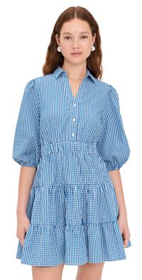 Playa Lucila Collared Dress Blue Gingham L