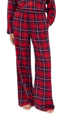 Z Supply Hangout Plaid Pants Haute Red L