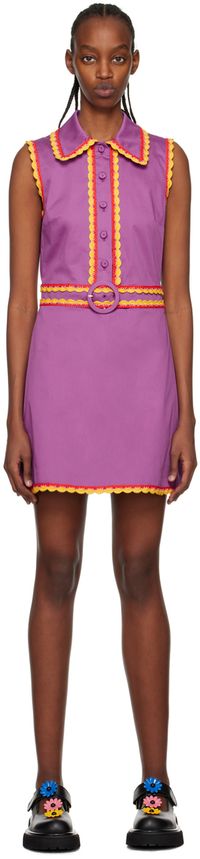 Moschino Purple Belted Minidress