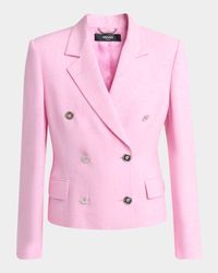Double-Breasted Responsible Viscose-Silk Mailfile Jacket