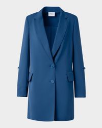 Belted Single-Breasted Long Blazer Jacket