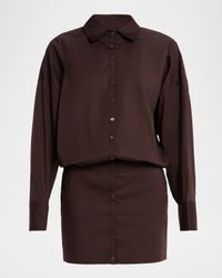 Cynthia Stretch-Cotton Mini Shirtdress