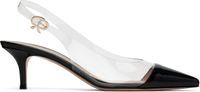 Gianvito Rossi Black Plexi Sling 55 Heels