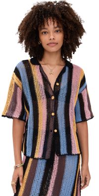 Agua Bendita Axel Crochet Shirt Multicolor L