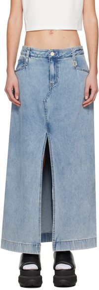 WOOYOUNGMI Blue Vented Denim Maxi Skirt