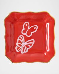 Coral Butterfly Portrait Plate