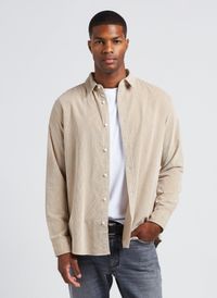 Selected - Chemise col classique en coton mélangé - Taille XL - Beige