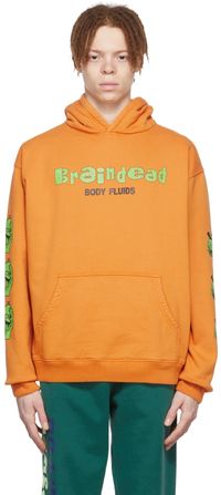 Brain Dead Pull à capuche orange en coton