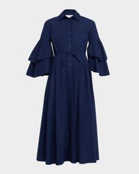 Fiesta Ruffle-Sleeve Midi Shirtdress