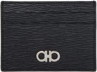 Ferragamo Black & Red Gancini Card Holder