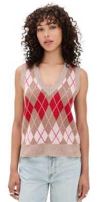 RE/DONE Argyle Vest Red Combo XS