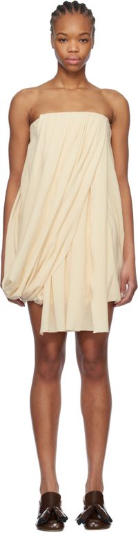 JW Anderson Robe courte de style bustier drapée blanc cassé