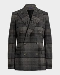 Kent Plaid Wool Double-Breasted Jacket