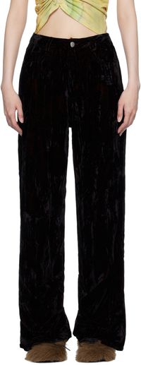 Collina Strada Black Velvet Dante Trousers