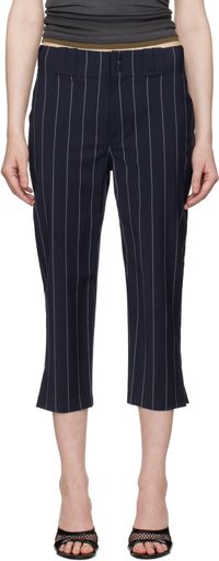 Alexander Wang Capri de baseball bleu marine à rayures fines