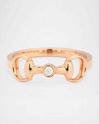 18K Rose Gold Horsebit Diamond Ring