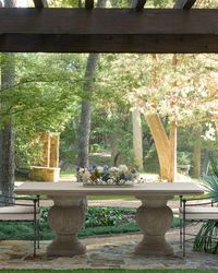 Double Pedestal Outdoor Dining Table