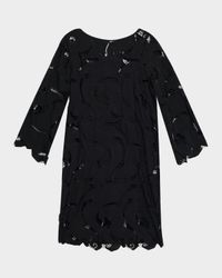Jackie Paisley-Embroidered Midi Shift Dress