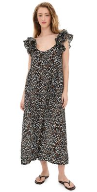 THE GREAT. The Ruffle Coverup Leopard 1