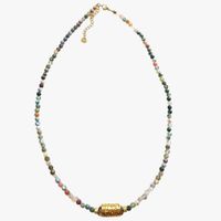 Ginandger - Collier agate indienne - Taille Unique - Vert