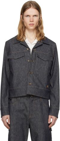 Courrèges Gray Utility Trucker Denim Jacket