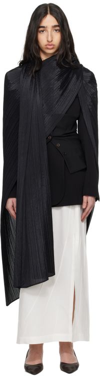 PLEATS PLEASE ISSEY MIYAKE Black Basic Madame-T Stole
