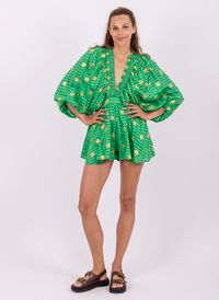 Sundress - Combishort large Col V - Taille L/XL - Vert