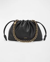 Flamenco Small Crossbody Bag in Napa Leather with Detachable Chain