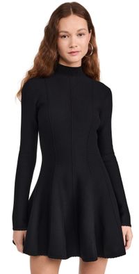 Fleur du Mal Knit Long Sleeve Corset Dress Black XS
