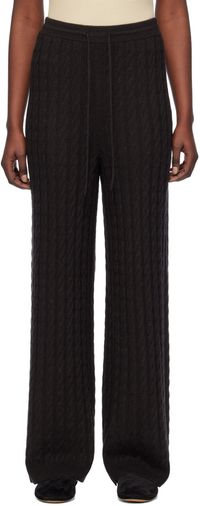 TOTEME Pantalon de détente brun à cordon coulissant
