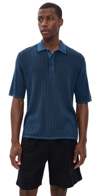 rag & bone Harvey Garment Dyed Polo Mnlt M