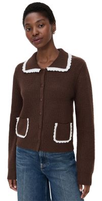 WAYF Millie Cardigan Chocolate XL