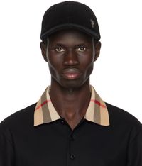 Burberry Black Corduroy Baseball Cap