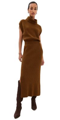 Splendid Marigold Sweater Dress Dark Saddle M