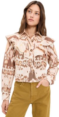 Ulla Johnson Mathilde Long Sleeve Blouse Moonstone 14