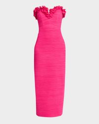 Strapless Shirred Georgette Maxi Dress