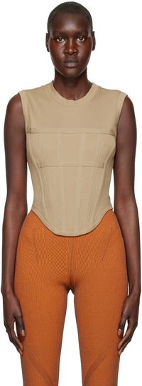 Dion Lee Khaki Corset Tank Top
